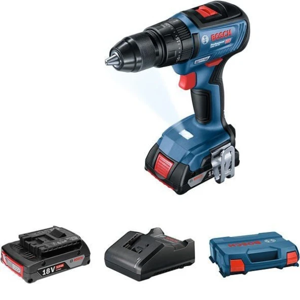 Bosch Professional GSB 18V-50 Akülü Darbeli Vidalama Makinesi (2x2.0Ah; L-Case) - 2