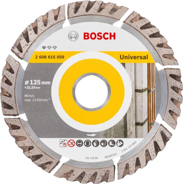 Bosch - Standard Seri Genel Yapı Malzemeleri İçin Elmas Kesme Diski 125 mm 10'lu Paket