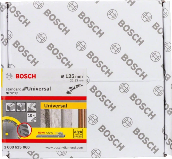 Bosch - Standard Seri Genel Yapı Malzemeleri İçin Elmas Kesme Diski 125 mm 10'lu Paket - 2