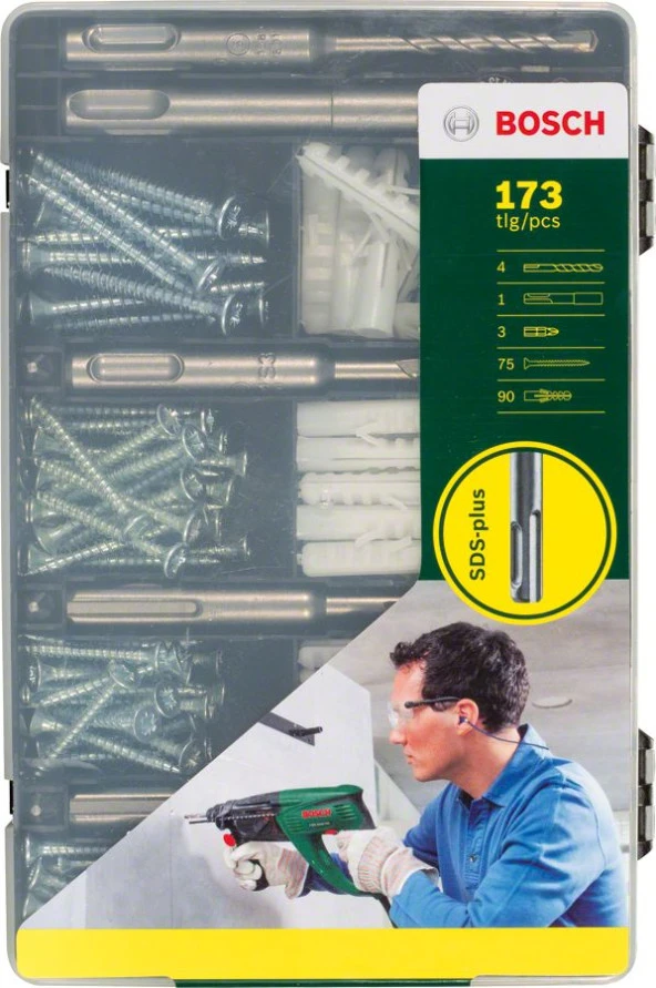 Bosch - 173 Parça Dübel, Vida, SDS Plus Matkap Uçlu Sabitleme Aksesuar Seti - 2