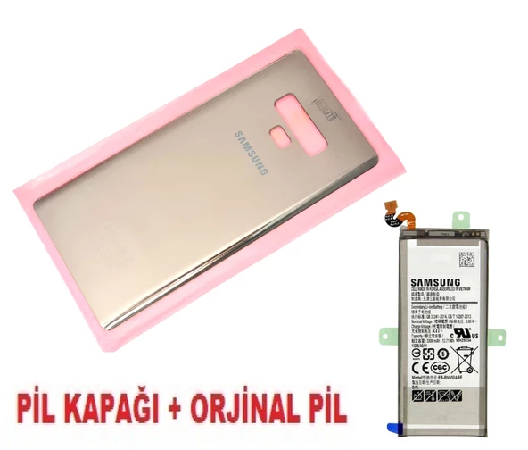Samsung Galaxy NOTE 9 Arka Pil Batarya Kapağı + PİL (CAM) GOLD