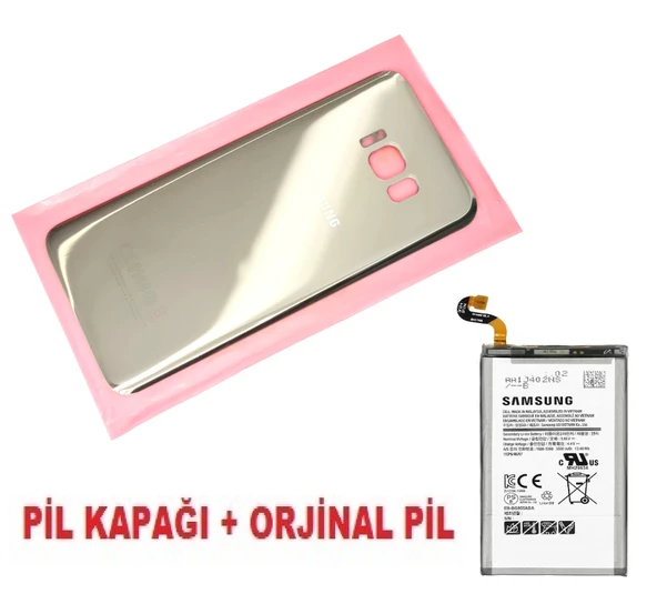 Samsung Galaxy S8 PLUS Arka Pil Batarya Kapağı + PİL (CAM) GOLD