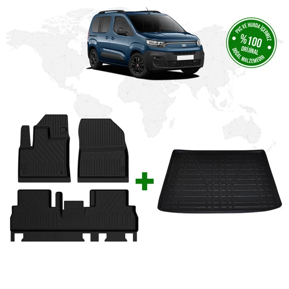 Fiat Doblo 4D Havuzlu Paspas ve Bagaj Havuzu 2023 Model Ve Sonrası ürün görseli 1