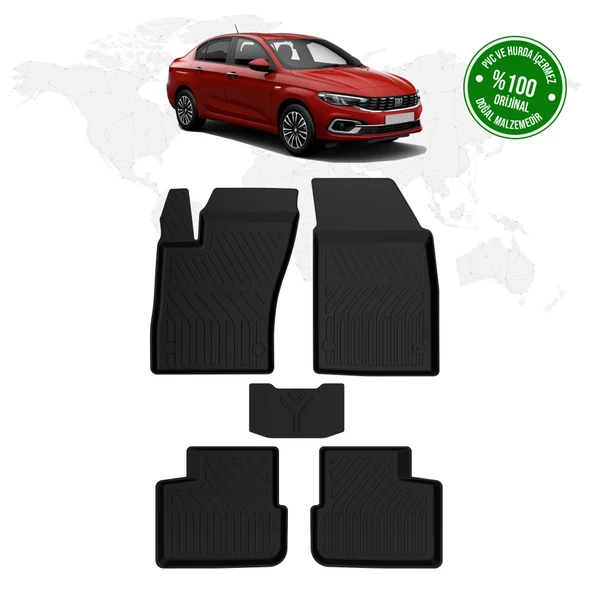 Fiat Egea Sedan 4d Havuzlu Paspas Siyah 2016 Ve Sonrası ürün görseli 1