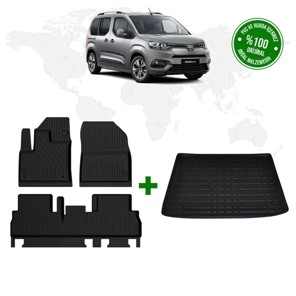 Toyota Proace City 4D Havuzlu Paspas ve Bagaj Havuzu 2019 Model Ve Sonrası ürün görseli 1