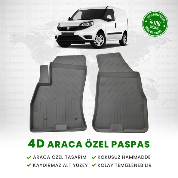 Fiat Doblo Panelvan 4D Havuzlu Paspas (Ön 2 Parça) 2015 - 2023 Model