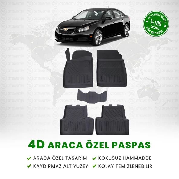 Chevrolet Cruze 4D Havuzlu Paspas 2009 Model Ve Sonrası