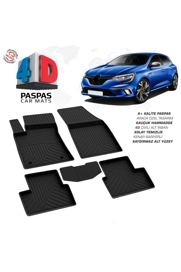 Renault Megane 4 Hatchback 4D Havuzlu Paspas 2016 Model Ve Sonrası