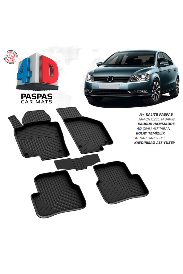 Volkswagen Passat 4D Havuzlu Paspas 2011 - 2014 Model ürün görseli 1