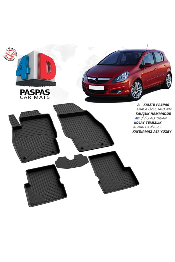 Opel Corsa D 4D Havuzlu Paspas 2007 - 2014 Model ürün görseli 1