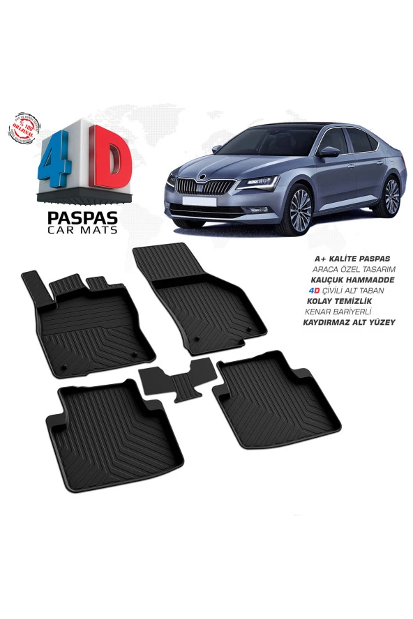 Skoda Superb 4d Havuzlu Paspas 2015 - 2023 Model