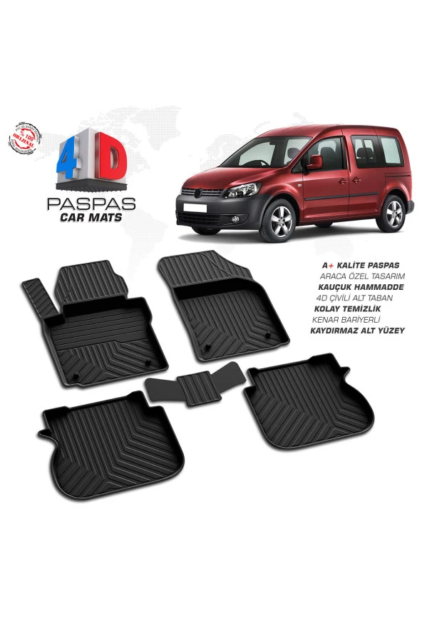 Volkswagen Caddy 4D Havuzlu Paspas 2011 - 2020 Model