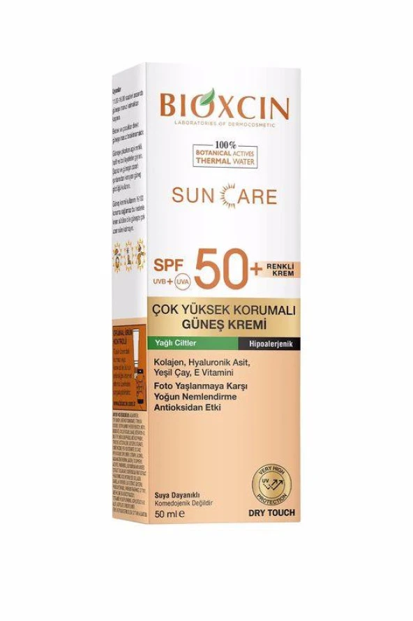 Bioxcin Sun Care SPF50+ Yağlı Ciltler Çok Yüksek Korumalı Renkli Güneş Kremi 50 ml