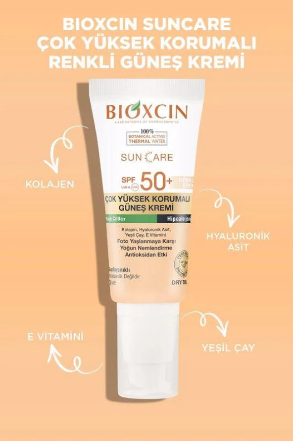 Bioxcin Sun Care SPF50+ Yağlı Ciltler Çok Yüksek Korumalı Renkli Güneş Kremi 50 ml - 3