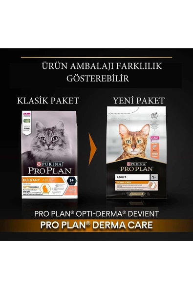 Pro Plan Derma Plus (elegant Adult) Tüy Yumaği Kontrolü Somonlu Kedi Mamasi 10 Kg - 2