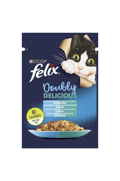 Felix Çifte Lezzet Somon Sardalya Konserve Kedi Maması 85 gr X 26 Adet - 3