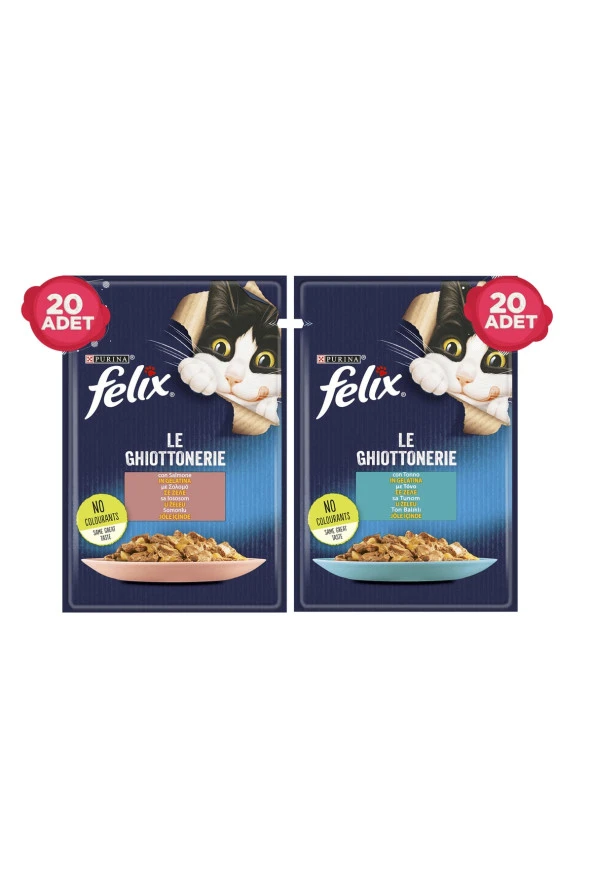 Purina Felix Felix Ton Balıklı Ve Somonlu Karışık Pouch Kedi Yaş Mama Konserve 40 X 85 Gr.