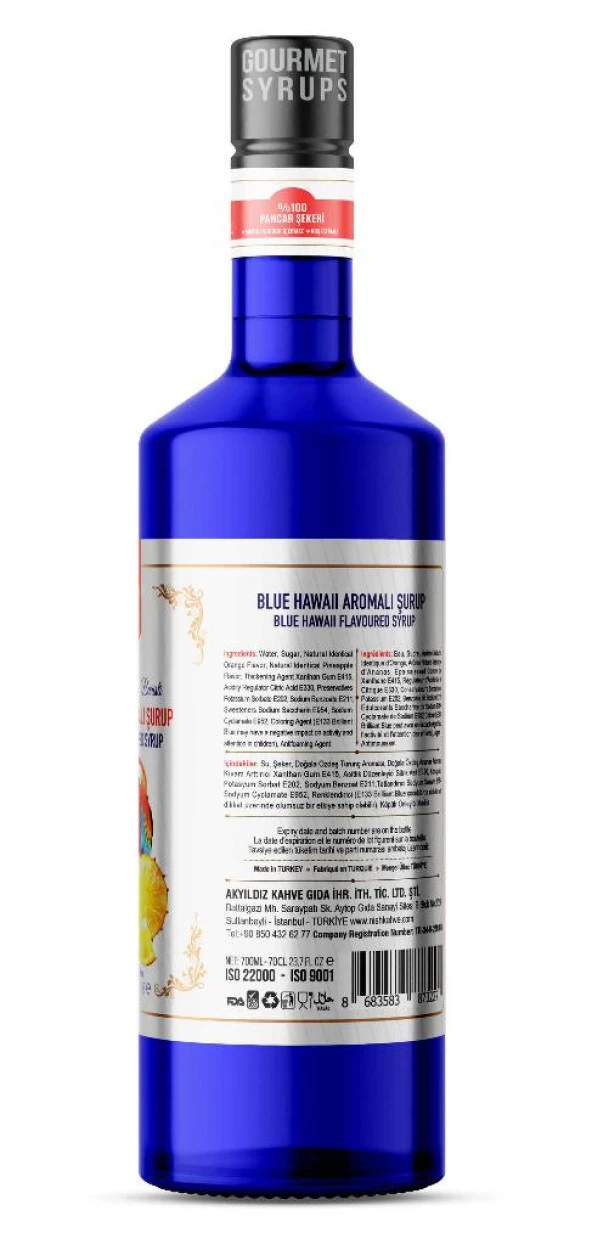 Nish Blue Hawai Aromalı Şurup 700 ML - 2