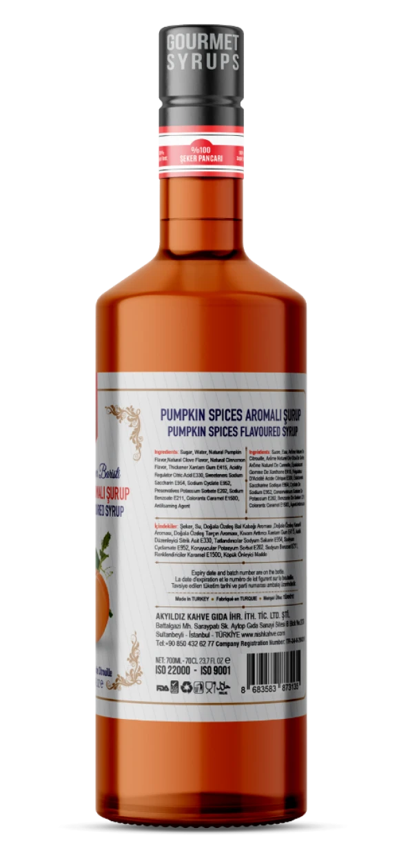 Nish Pumpkin Spices Aromalı Şurup 700 ML - 2