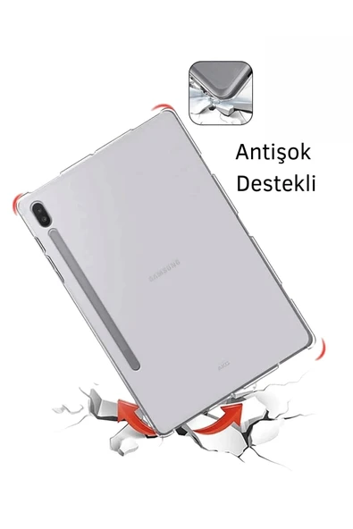 Newface Galaxy T970 S7 Plus / X800 S8 Plus / T737 S7 FE 12.4 Kılıf Darbe Emici Şeffaf Tablet Silikon - 3