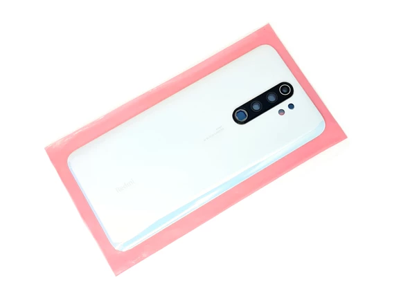 Xiaomi Redmi NOTE 8 PRO Arka Kapak Batarya Kapağı (Cam Kamera Camı) Beyaz