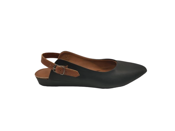 Merry Pace 49563Z Sivri Burun Arkası Açık Rahat Taban Bantlı Günlük Kadın Babet Ayakkabı - 5