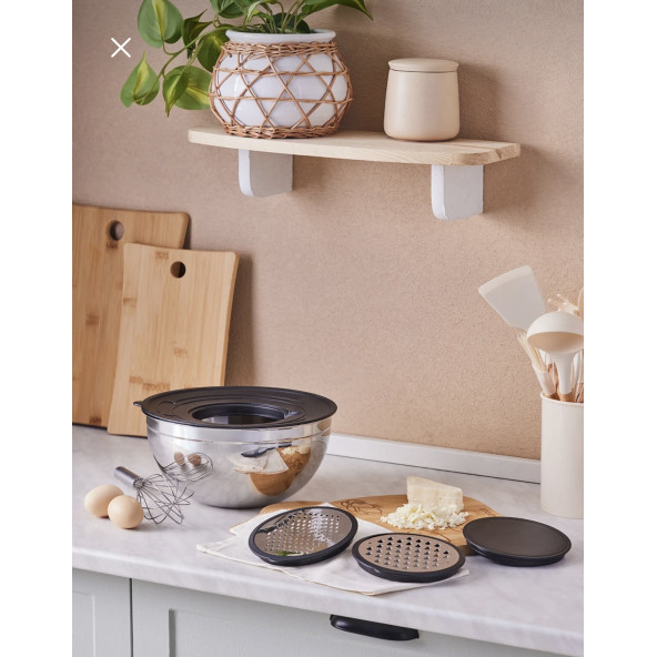 4 Parça Çırpıcılı Rendeli Karıştırma Ve Saklama Kabı 24 Cm - 2