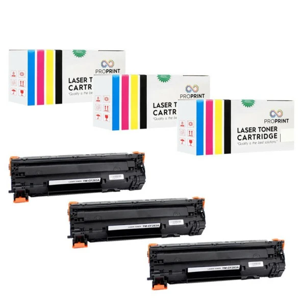 TKPrint 3 ADET CF283X HP LaserJet Pro M127fn Muadil Toner