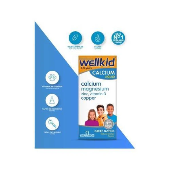 Wellkid Calcium Liquid Şurup 150 ml ürün görseli 1