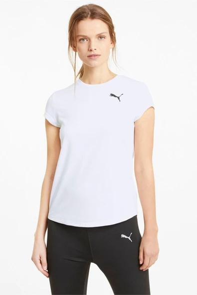 Puma Active Tee - Kadın Beyaz Spor T-shirt - 586857 02