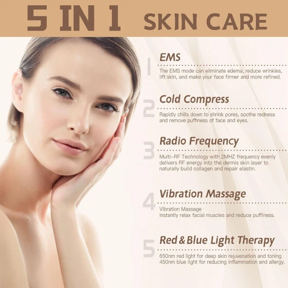 LEFAY Radyo Frekanslı Yüz Makinesi - Evde Yaşlanma Karşıtı Cilt Sıkılaştırma - 2