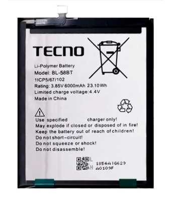 Tkgz Tecno Pova Batarya Pil Sıfır Orijinal