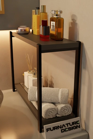 CMKStore Banyo Düzenleyici 2 Raflı Metal Masa Üstü Organizer - Antrasit - 2