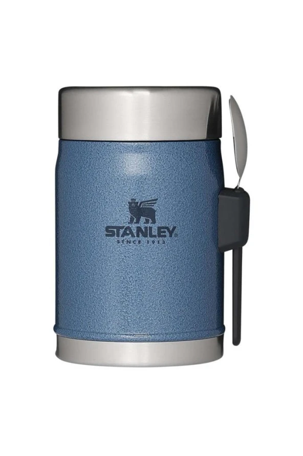 Stanley The Legendary Food Jar + Spork Paslanmaz Çelik Mavi Yemek Termosu Kaşıklı 0,40 Lt