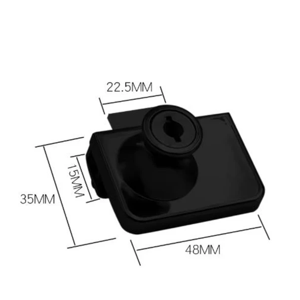 Çift Kanatlı Siyah Vitrin Cam Kilidi - 2
