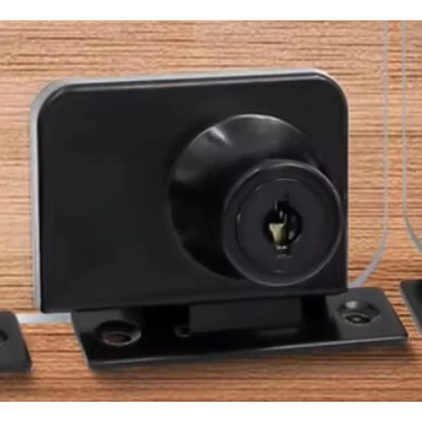 Çift Kanatlı Siyah Vitrin Cam Kilidi