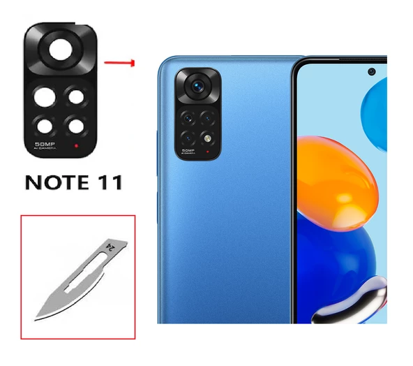Tkgz Xiaomi Redmi NOTE 11 5G Arka Kamera CAM Lensi + Bistüri Ucu ürün görseli 1