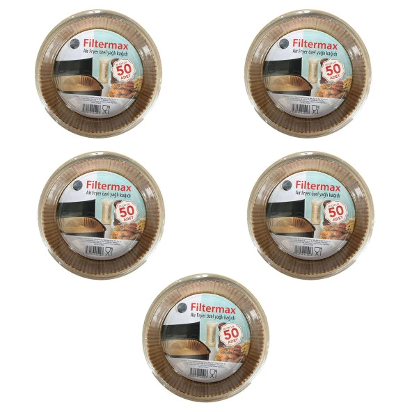 Filtermax Yağlı Airfryer Fırın Fritöz Tepsi Pişirme Kızartma Kağıdı - Yuvarlak - 20 Cm. - 250 Adet ürün görseli