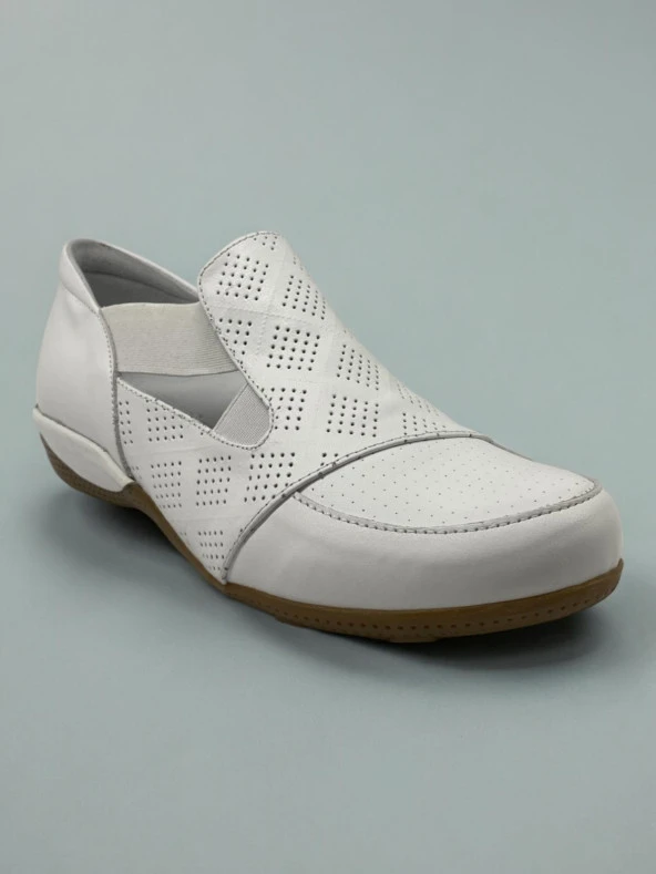Mammamia D24YA-3540 Hakiki Deri Beyaz Kadın Günlük Ayakkabı