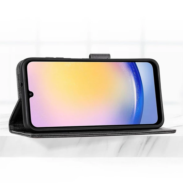 Samsung Galaxy A05s Kılıf FitCase Fabric Kapaklı Cüzdanlı - 4