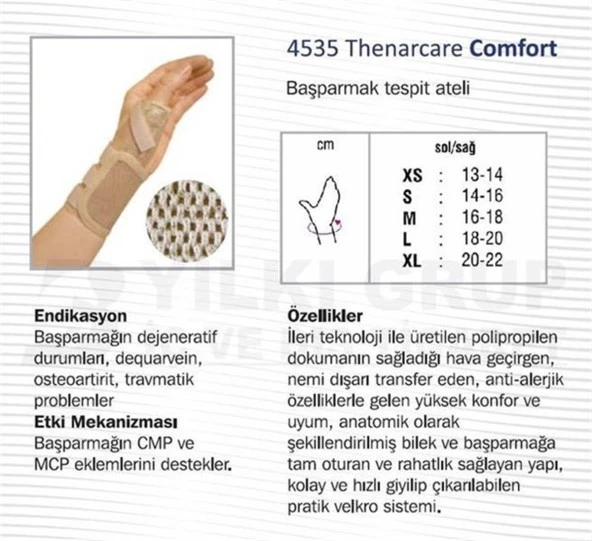 Orthocare Başparmak Tesbit Ateli 4535 Large Sol - Resim 2