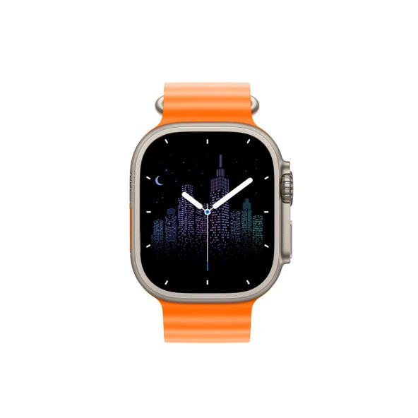 Global 2023 Watch 8 Pro Max Amoled Ekran Android İos Uyumlu Akıllı Saat Turuncu WNE0922