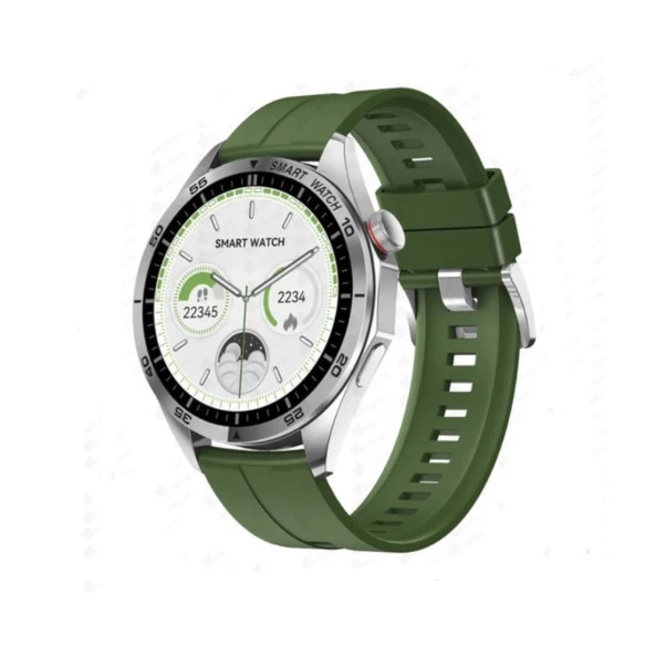 Global Watch GT4 Amoled Ekran Android İos HarmonyOs Uyumlu 3 Kordonlu Akıllı Saat Yeşil WNE0911