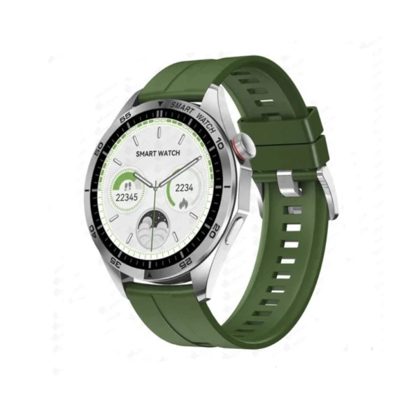 Global RW44 Watch GT4 Amoled Ekran Android İos HarmonyOs Uyumlu 3 Kordonlu Akıllı Saat Yeşil WNE0889