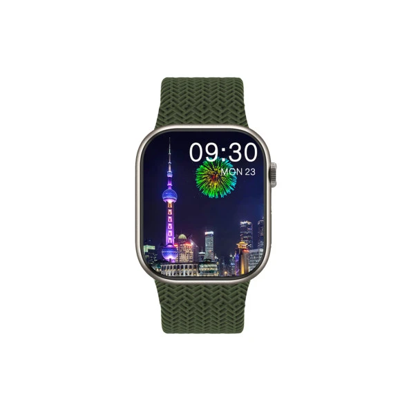 Global Watch HK9 Pro Plus Amoled Ekran Android İos HarmonyOs Uyumlu Akıllı Saat Yeşil WNE0919