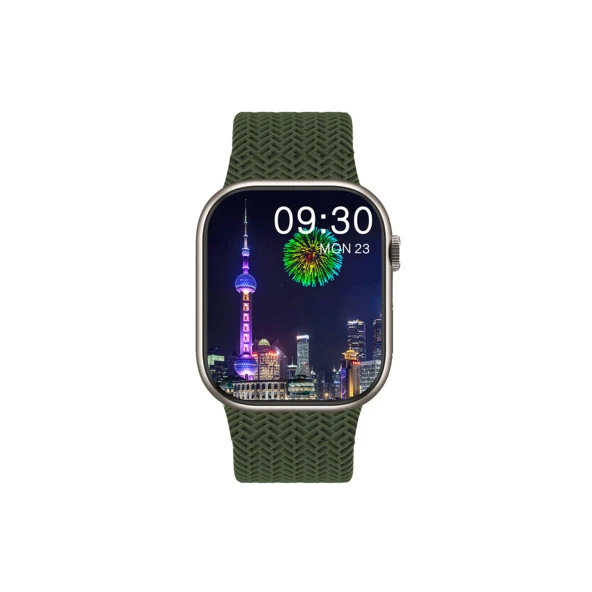 Global 2023 Watch 9 Pro Amoled Ekran Android İos Uyumlu Akıllı Saat Yeşil WNE0932