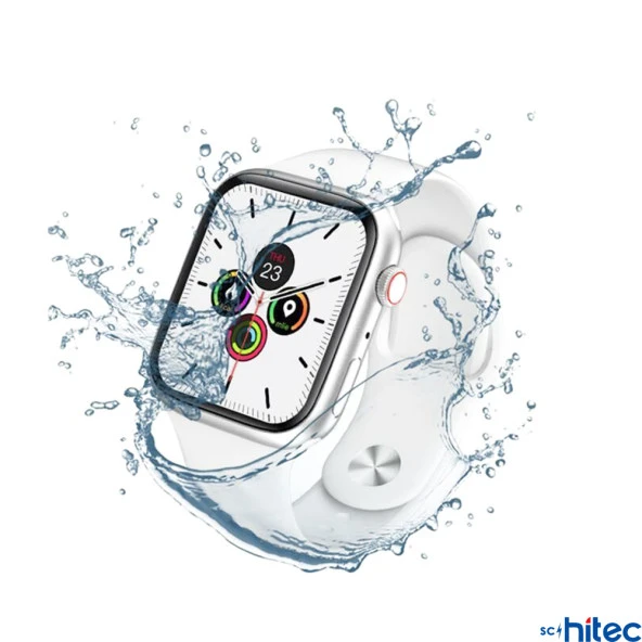 Global T700 Android İos Uyumlu Çağrı Özellikli  Akıllı Saat Gümüş Kasa Pembe Kordon WNE0903 - Resim 2