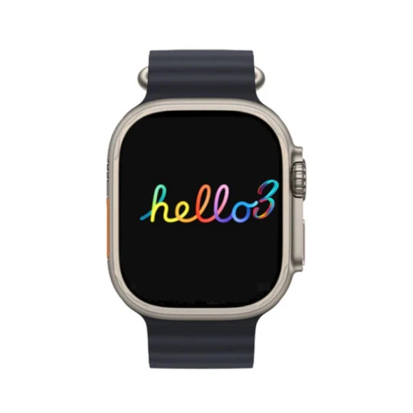 Global Hello 3 Watch Ultra Amoled Ekran Android İos HarmonyOs Uyumlu Akıllı Saat Siyah WNE0897