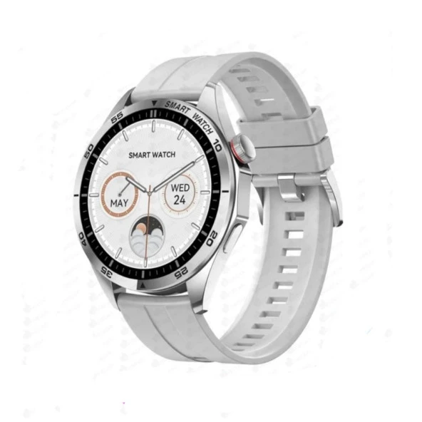 Global Watch GT4 Amoled Ekran Android İos HarmonyOs Uyumlu 3 Kordonlu Akıllı Saat Gümüş WNE0909