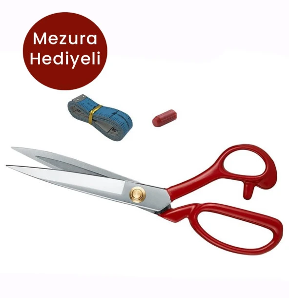 FDMSTAR Fs-1084 Kırmızı Saplı Paslanmaz Çelik Somunlu Makas 8 İnç (20cm)